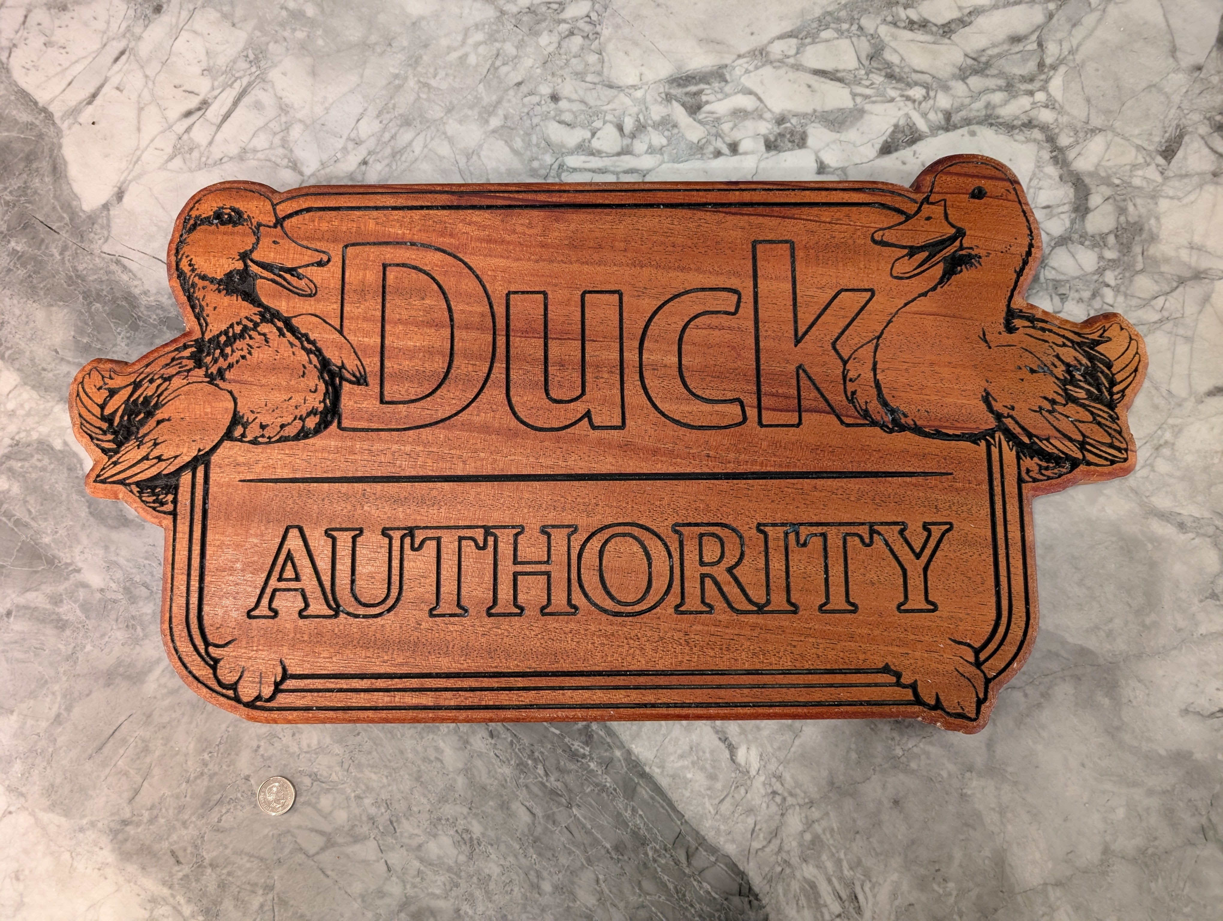 Duck Authority engraved wood sign