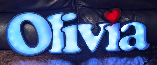 Illuminated personalized name sign